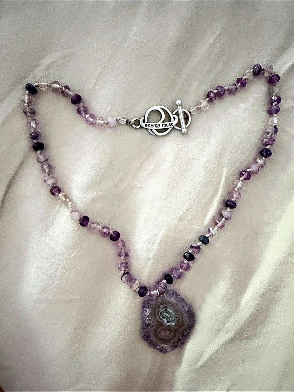 energy muse Purple Stone Pendant Necklace